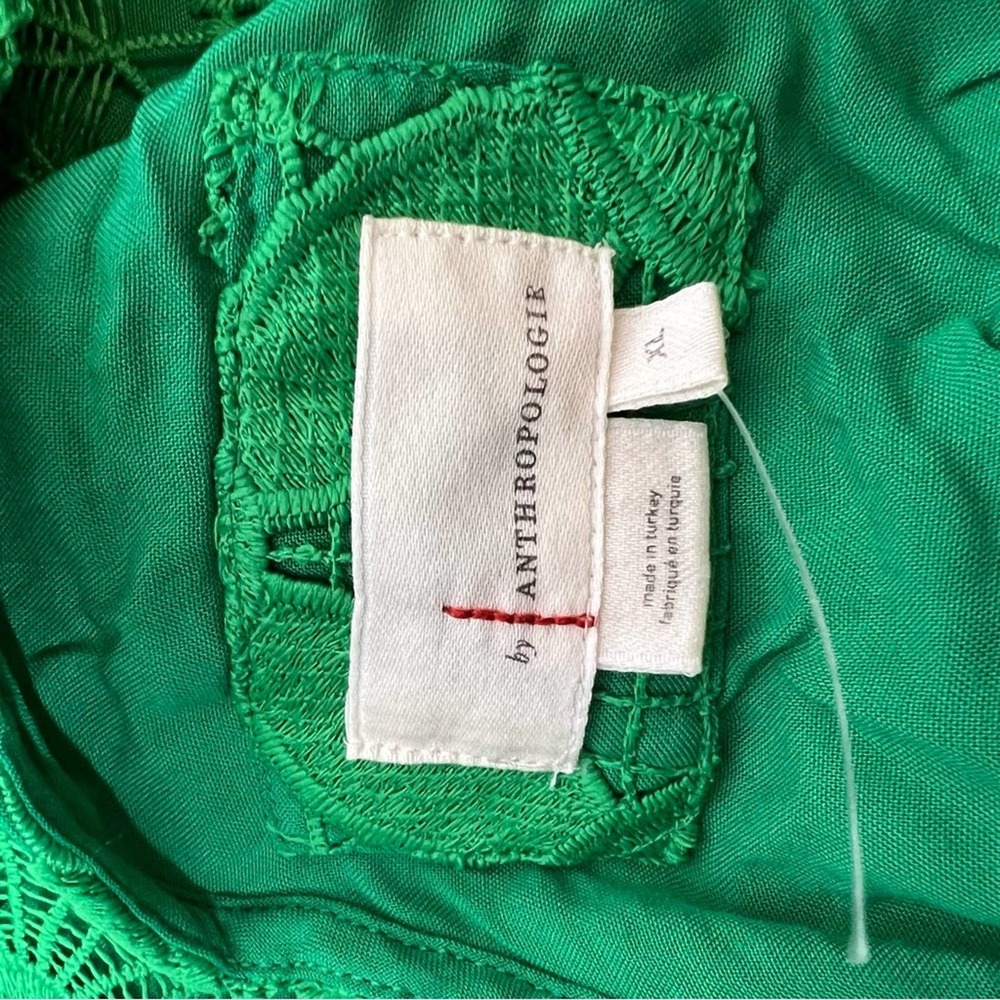Anthropologie Green Lace Mini Dress - Picture 10 of 11